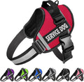 JSXD no-pull service dog harness front view showing red nylon