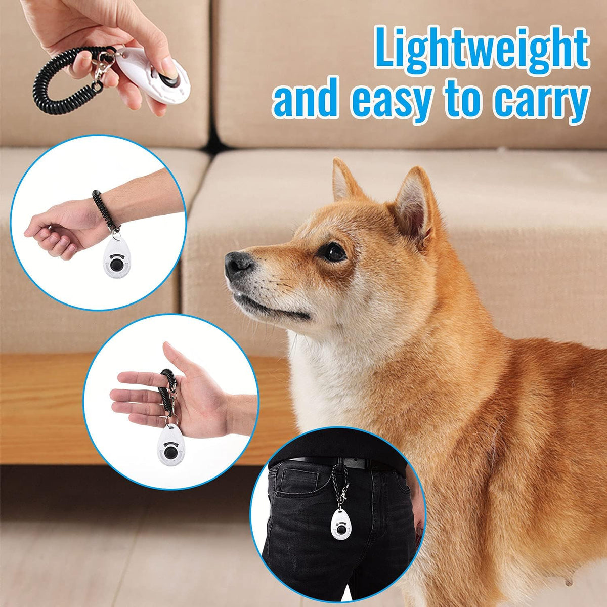Durable behavioral training clickers showing the non slip matte finish texture.