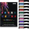 YMSKLWEN festive fun hair chalk combs front view showing ten vibrant colors