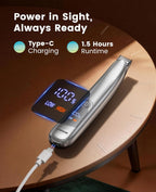 Small narrow blade pet hair clipper ergonomic handle design.