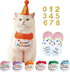 Reusable Cat Birthday Decorations Set - Adjustable Cat Birthday Hat & Bandana with Age Numbers | Kitty Celebration Kit for Memorable MilestonesBlue - Image 10
