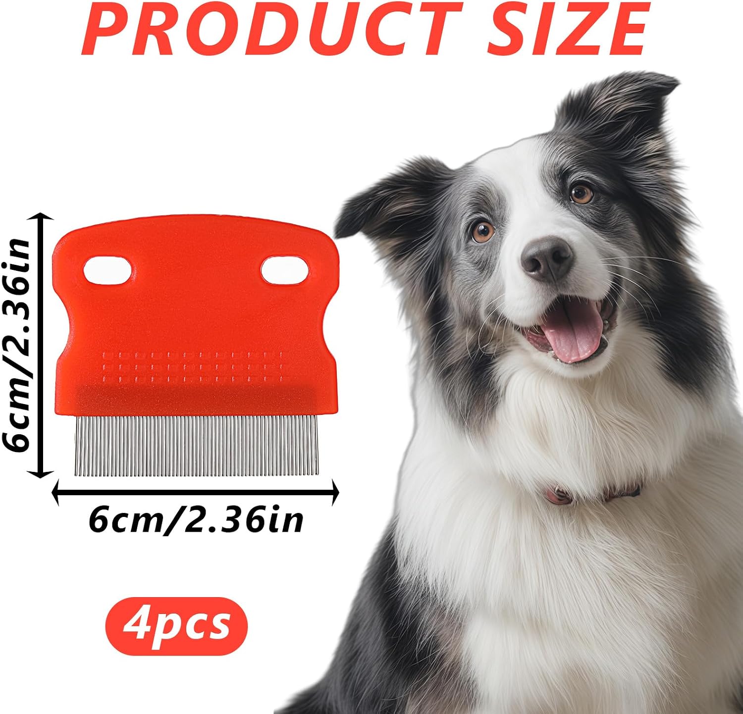 Close up of stainless steel teeth on Wanmu pet grooming comb