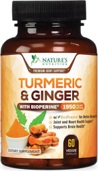 Turmeric Curcumin Supplement - 95% Curcuminoids with Organic Turmeric & Ginger, BioPerine Black Pepper Extract for Best Absorption, Natural Vegan Joint Support, Non-GMO, Bottled in USA - 240 Capsules - Image 12