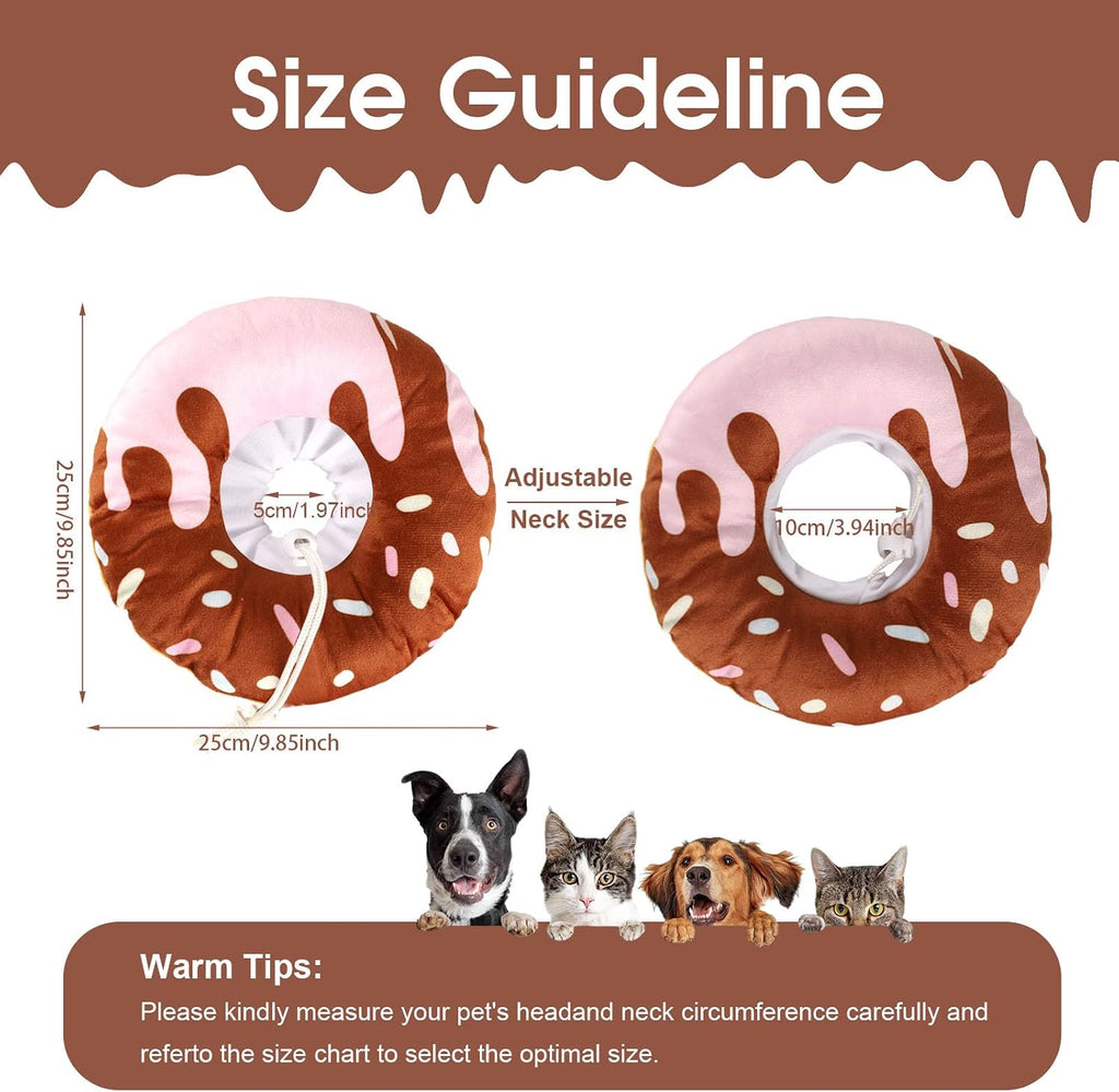 Plush donut recovery e collar adjustable drawstring close up