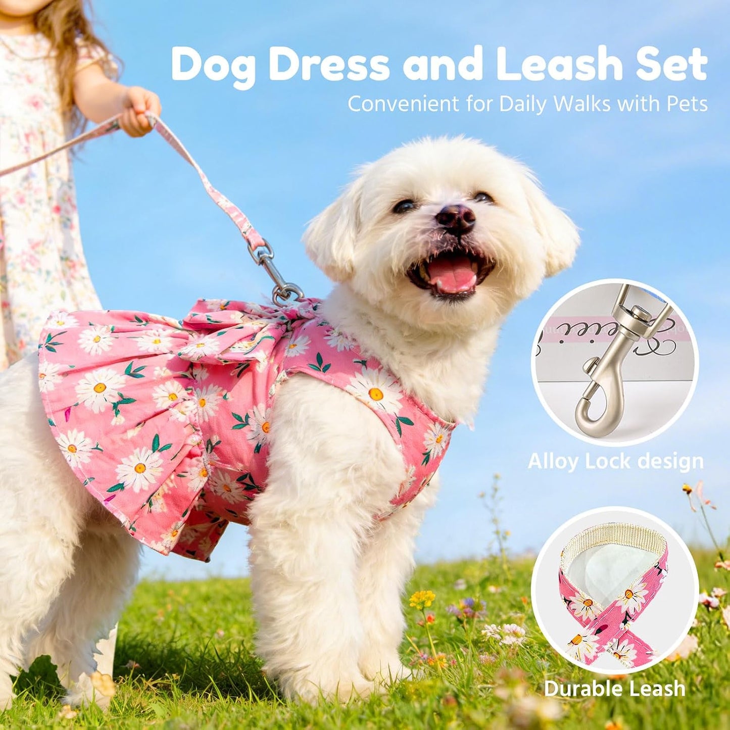 BAEJMJK cat and dog princess apparel with secure ABS socket buckle