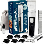 Furry Touch professional dog grooming kit showing the main cordless trimmer front view for home pet care.