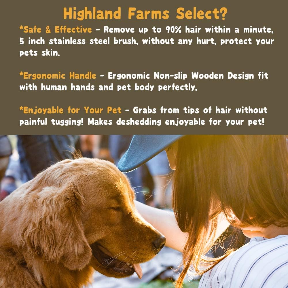Highland Farms Select grooming brush with protective cover