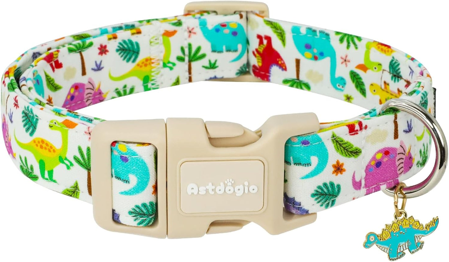 Medium Dog Collars for Male Dogs, Boy Dog Collars with Dinosaur PatternAdjustable Cotton Green Collar for Puppy DogIdeal, Daily Photos & Pet Fashion Accessory - Image 11