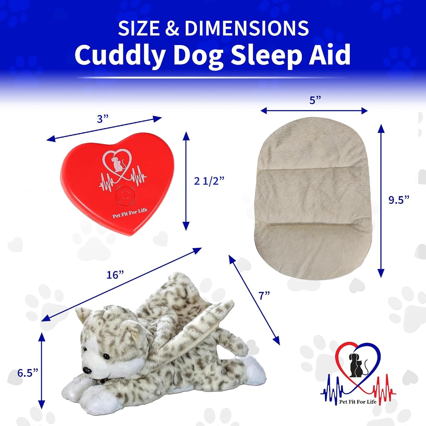 USB rechargeable heartbeat module included with the Pet Fit For Life cat calming sleep aid.