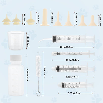 GLIDESMOOTH small animal nursing bottle with formula measuring cup and cleaning brush