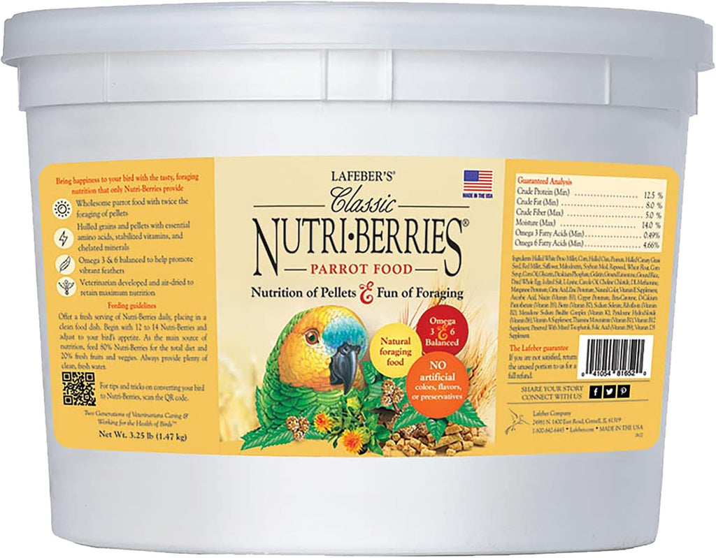 Lafeber Classic Nutri-Berries pet bird food packaging side profile