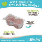 Raw Paws USA made pet food labels and packaging details