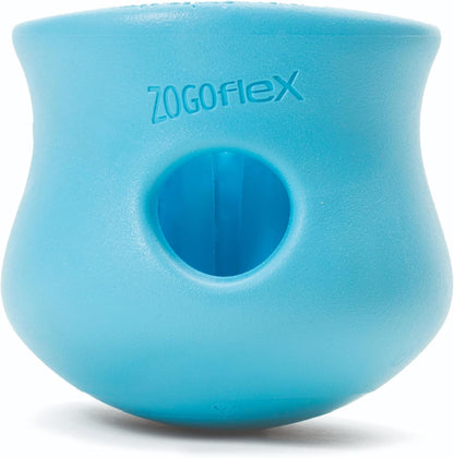 West Paw Zogoflex Toppl large aqua blue front view