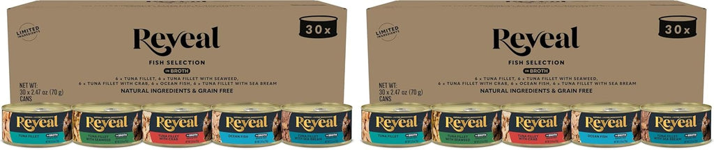 Reveal Fish Variety Pack Wet Cat Food in Broth 20-Pack, 5-Flavor, Protein, Limited Ingredient, Grain Free, Natural Canned Cat Food, No Fillers, No By-Products (20 x 2.47 oz Cans) - Image 9