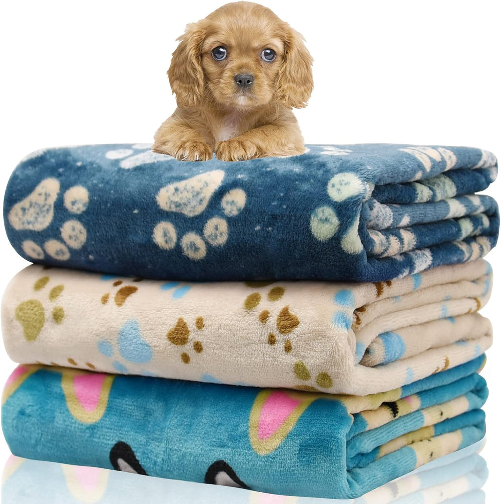 Rezutan 1 Pack 3 Blankets for Dogs, Dog Blanket for Large & Medium Pet Cat, Premium Soft Fluffy Suitable for Dog Kennels & Beds, Sofas, Gifts Puppy Essentials, 41x31inch, Gray/Blue/Beige - Image 11
