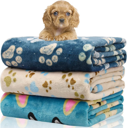 Rezutan 1 Pack 3 Blankets for Dogs, Dog Blanket for Large & Medium Pet Cat, Premium Soft Fluffy Suitable for Dog Kennels & Beds, Sofas, Gifts Puppy Essentials, 41x31inch, Gray/Blue/Beige - Image 11