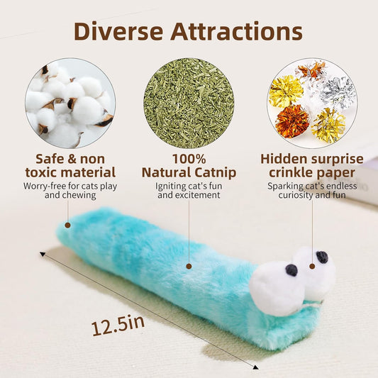Gochanmon catnip toy showing soft plush texture and expressive eyes