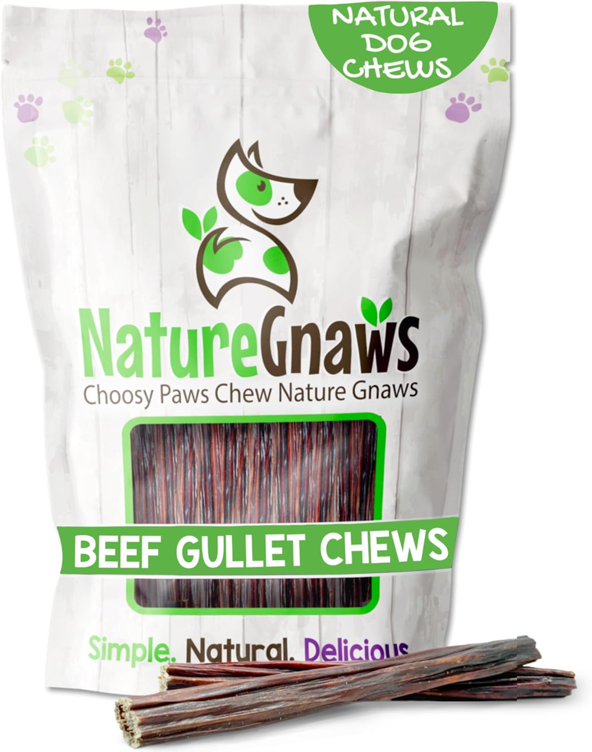 Nature Gnaws Beef Gullet Springs for Dogs 7-8" (12 Count) - Natural Beef Jerky Stick Dog Chew Treats - Rawhide Free - Image 10
