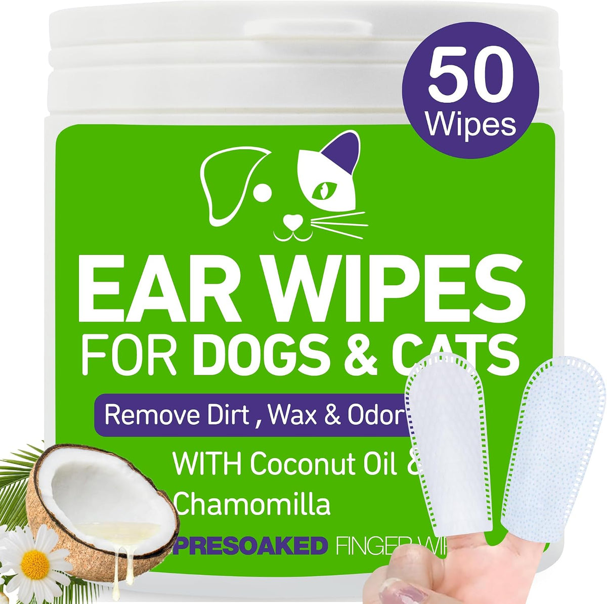 Pumbler Pet Ear Wipes container front view for dogs and cats
