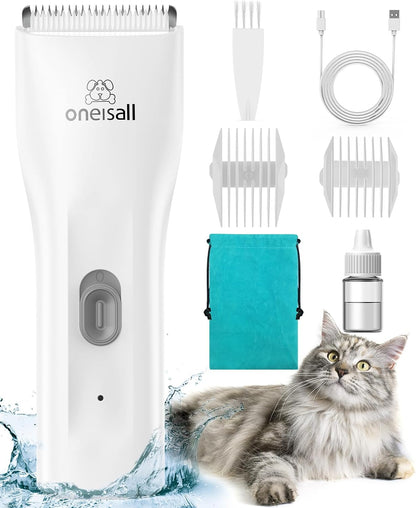 oneisall Pet Clipper for Cat Matted Hair, Pet Shaver for Cats Quiet Pet Clippers Waterproof Cordless Cat Clippers for Matted Long Hair with Storage Bag (Green) - Image 10