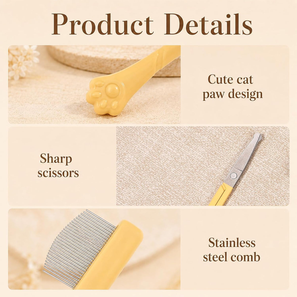 Round tip safety scissors for grooming pet facial hair