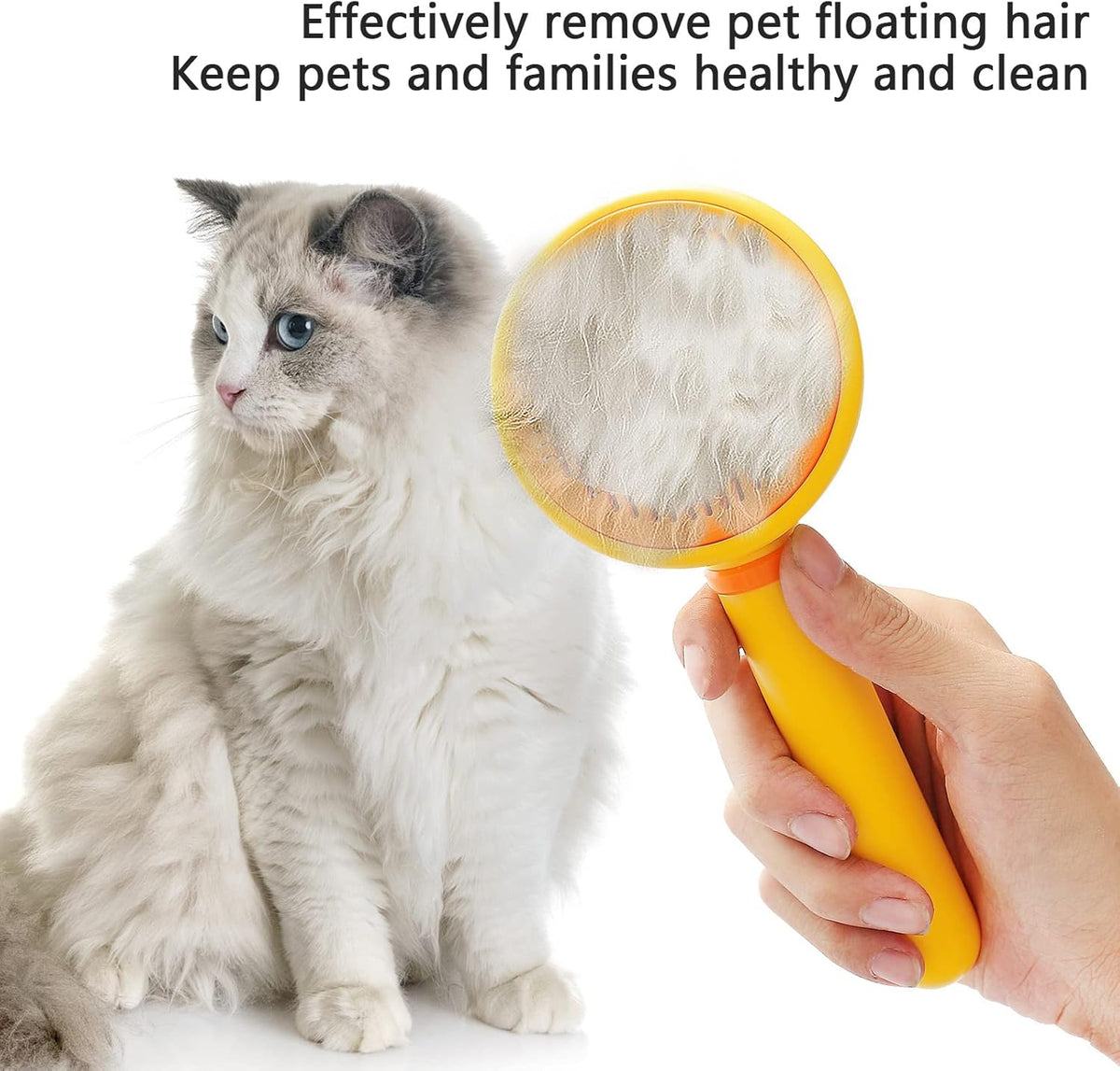 SONGPET cat and dog de shedding brush packaging box detailing the authentic grooming tool features.