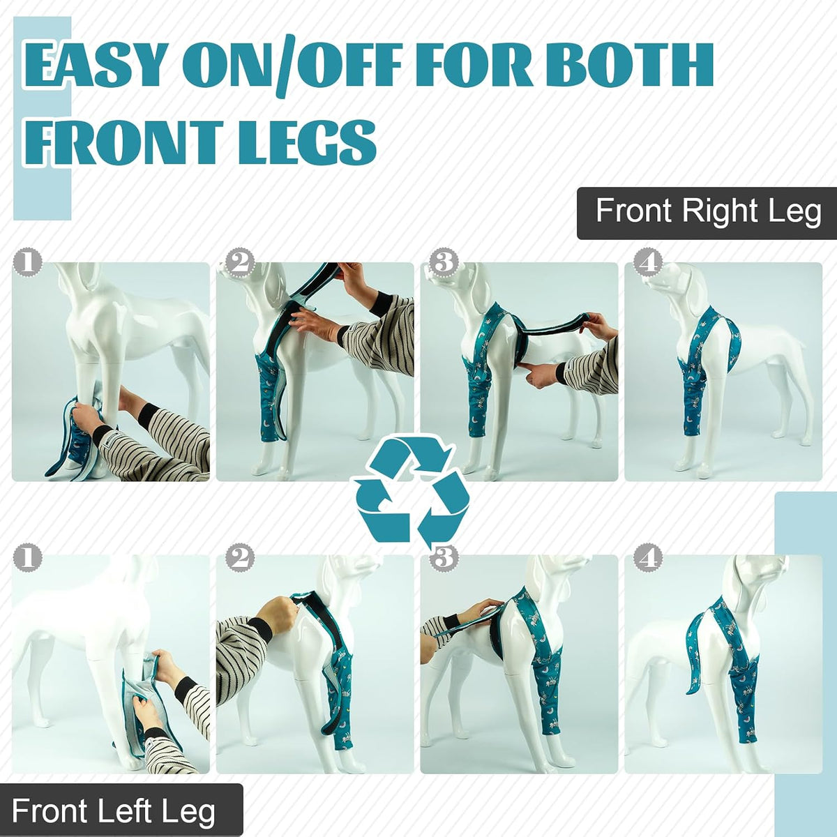 Comfortable zebra pattern dog joint care sleeve for arthritis and sprains