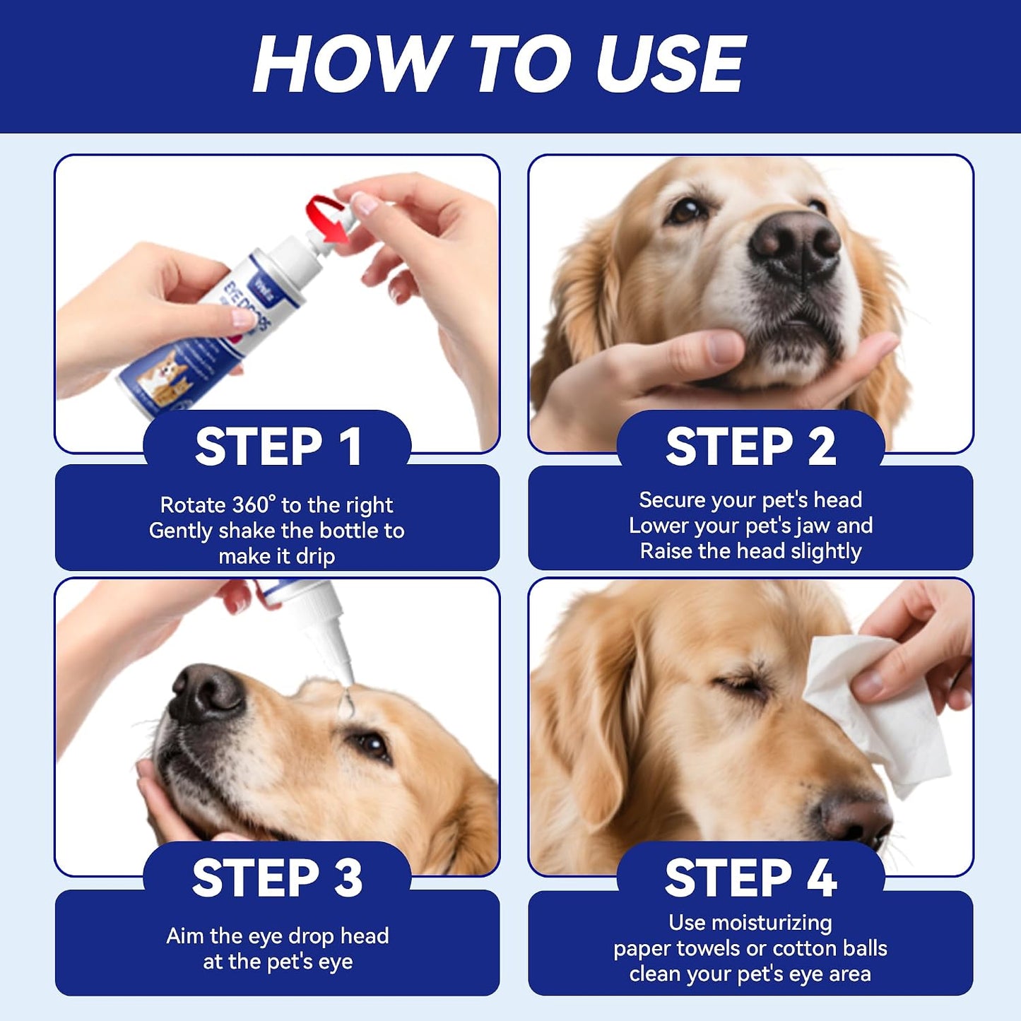 Imported USA pet eye wash solution for daily canine ocular hygiene