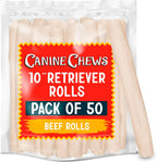Canine Chews 10-11" Rawhide Bones for Large Dogs, Durable USA Beefhide Dog Rawhide Chews, Retriever Rolls 20 Pack (5 lbs) - Image 9