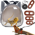 Bearded Dragon Backpack Carrier,Reptile Portable Backpack Carrier with Small Backpack Harness Leash Set,Space Capsule Clear Bubble Window Travel Backpack for Lizard Travel,Guinea Pig,Rabbit - Image 14