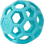 Large blue natural rubber dog ball with honeycomb structure