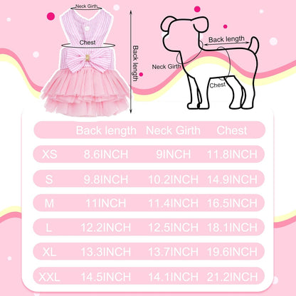 Choyaxo puppy princess tutu dress with layered ruffle skirt side view
