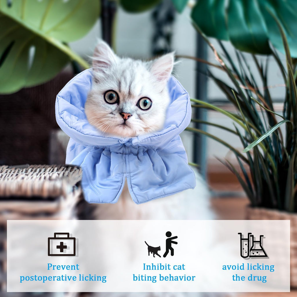 Comfortable cat collar alternative preventing licking of upper body wounds