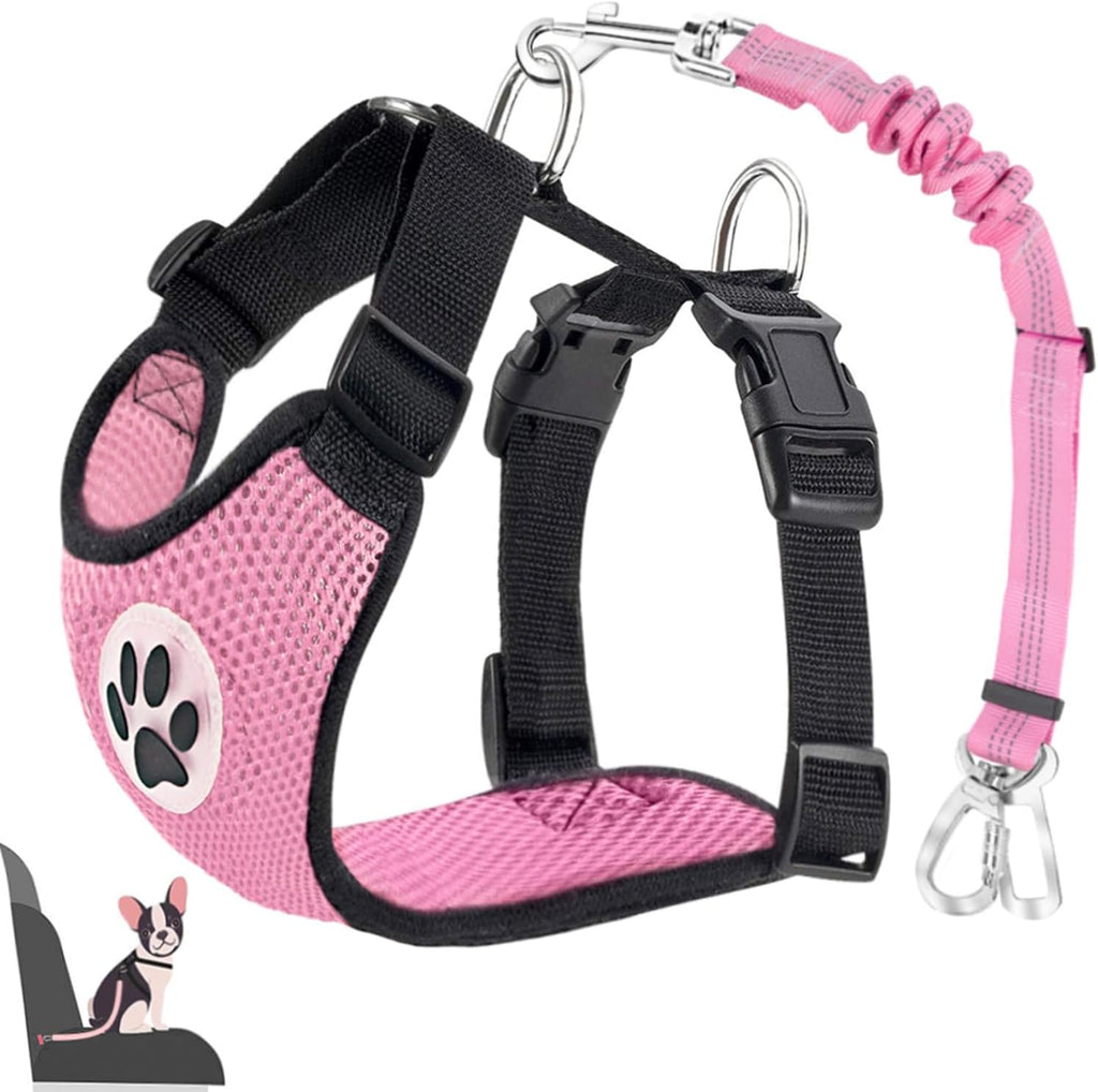 Lukovee Dog Car Harness Seat Belt, Adjustable Mesh Breathable Vest with Elastic Bungee Tether, Soft Padded 2-in-1 Safety Car Harness Seatbelt for Small Medium Large Dogs (Purple,M) - Image 10