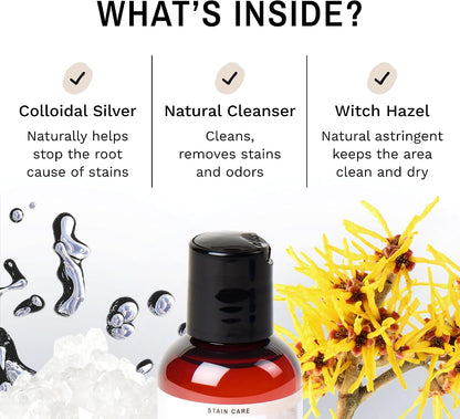 Colloidal silver pet eye tear stain wash bottle side profile