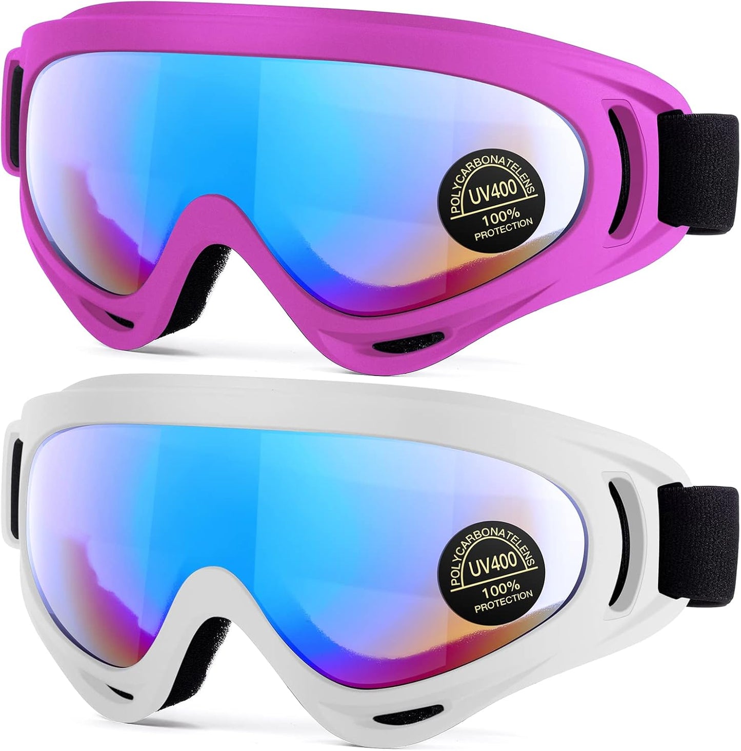 MAMBAOUT 2-Pack Snow Ski Goggles, Snowboard Goggles for Men, Women, Youth, Kids, Boys or Girls - Image 13