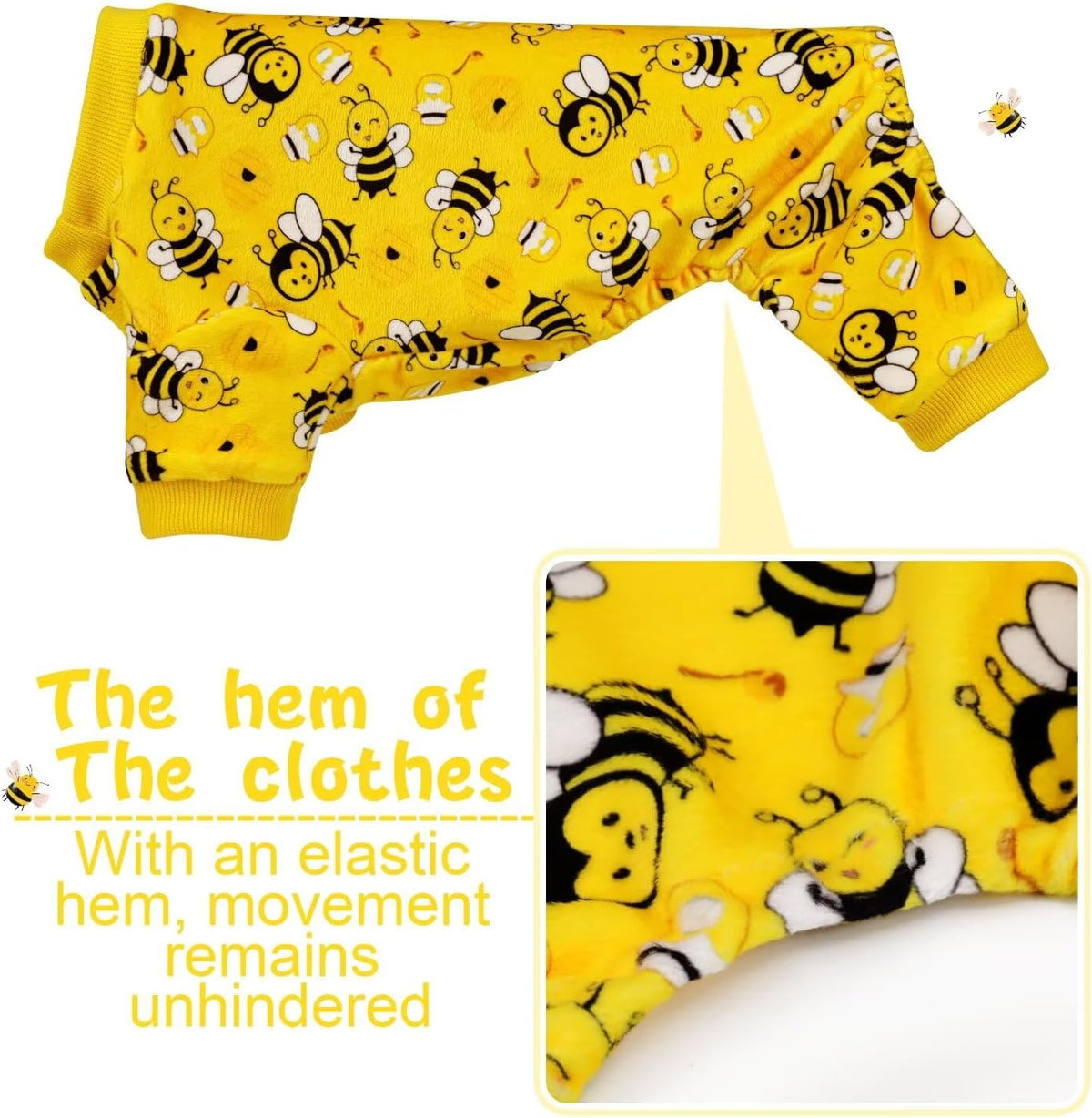 Paiaite dog jumpsuit laid flat highlighting the full coverage leg design and comfortable neck.