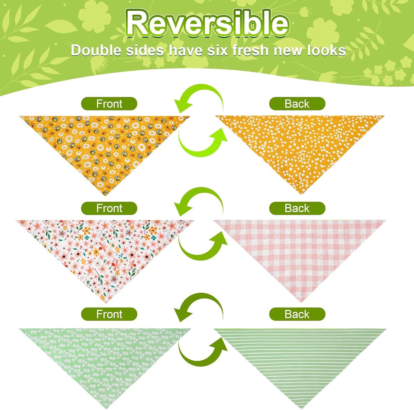 Agroon dog bandana set folded to show reversible sides