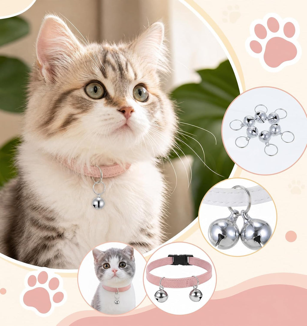 Thrymme mini pet pendant tracking bells showing the compact size next to a pet collar