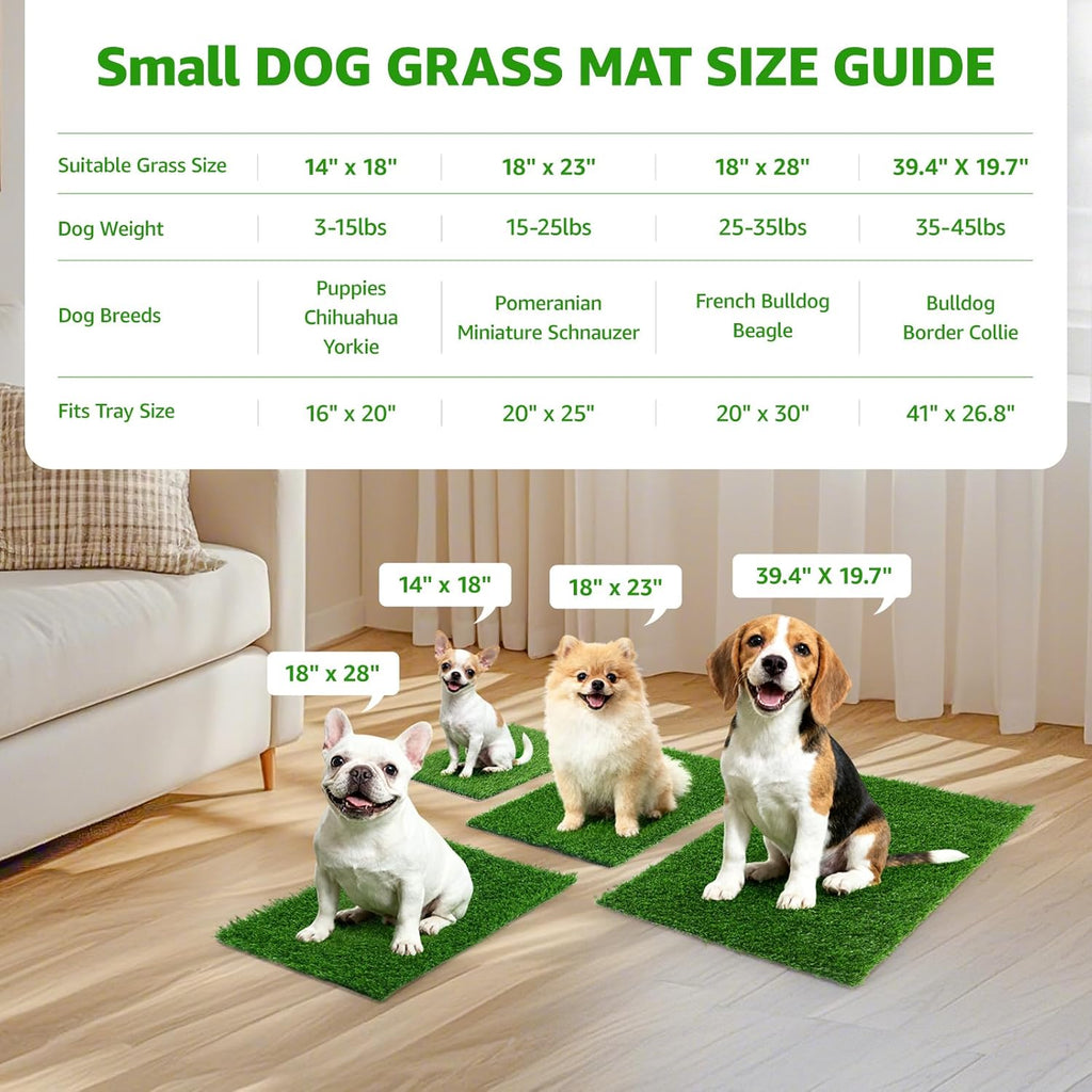 Synthetic grass mat for balcony dog toilet use