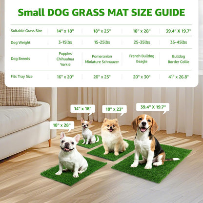 Synthetic grass mat for balcony dog toilet use
