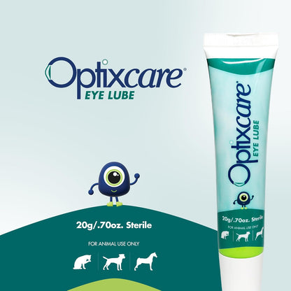 Optixcare ophthalmic gel 20 Grams tube for dogs and cats eye hydration.