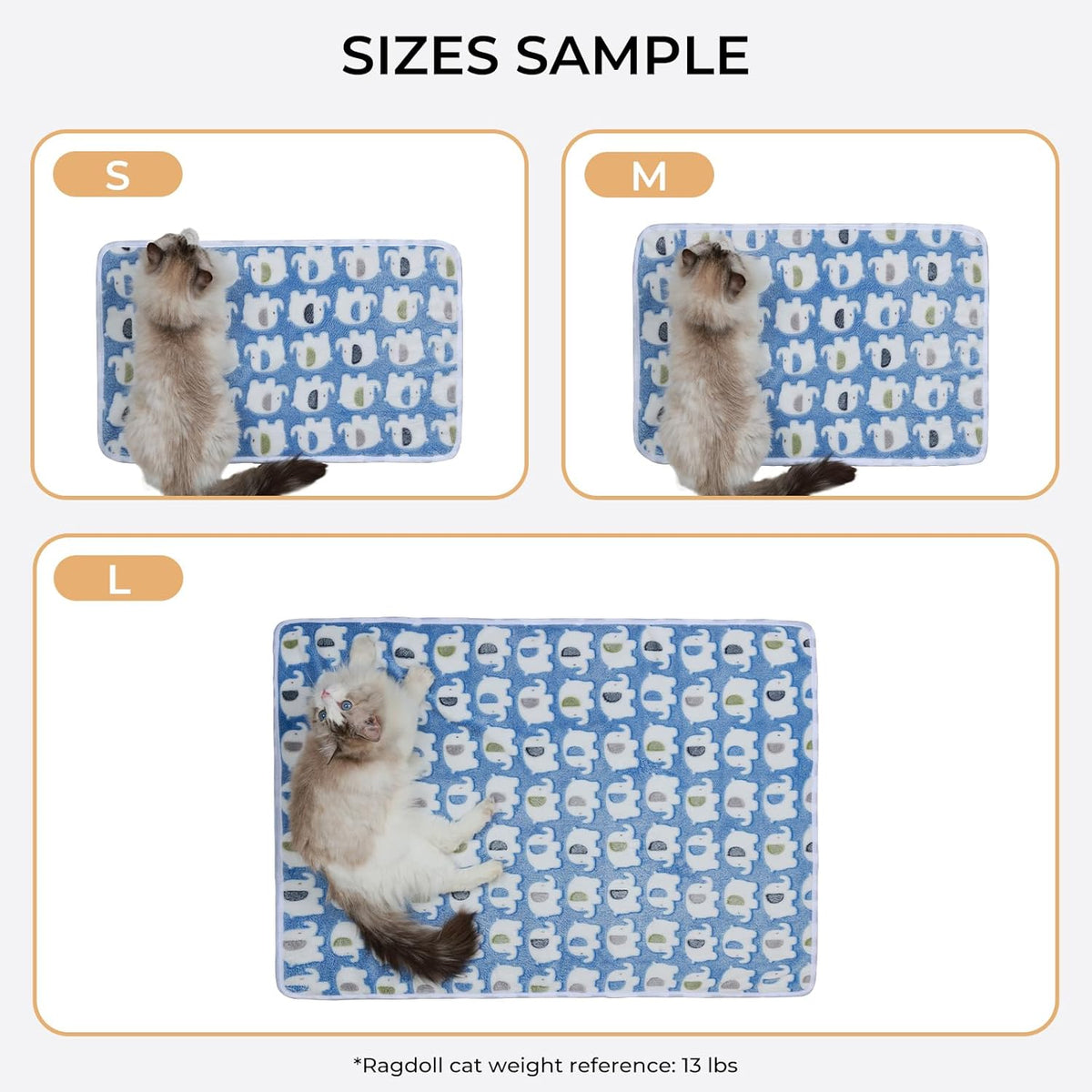 Blue flannel dog throw blanket for small crates and carriers
