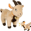 Twiddler Toys Screaming Goat plush desk toy front view showing the eleven inch soft body and cute neck bell.