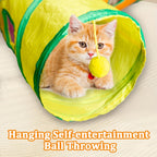 Durable tear-resistant polyester pet tunnel with built-in peek-a-boo hole for rabbits.