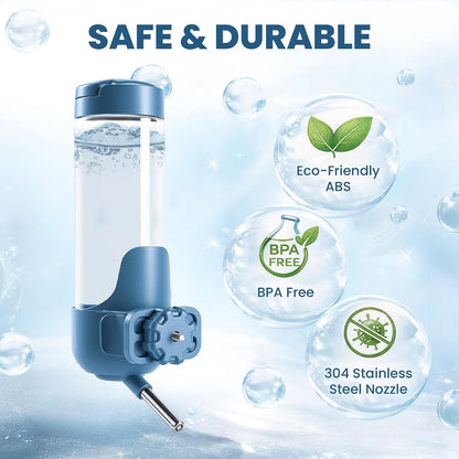 24oz Guinea Pig Water Bottle No Drip, Top Fill Rabbit Water Dispenser with Filter, Large Capacity Small Animal Water Bottle for Cage, Eco-Friendly ABS Bunny Chinchilla Waterer - Navy Blue - Image 5