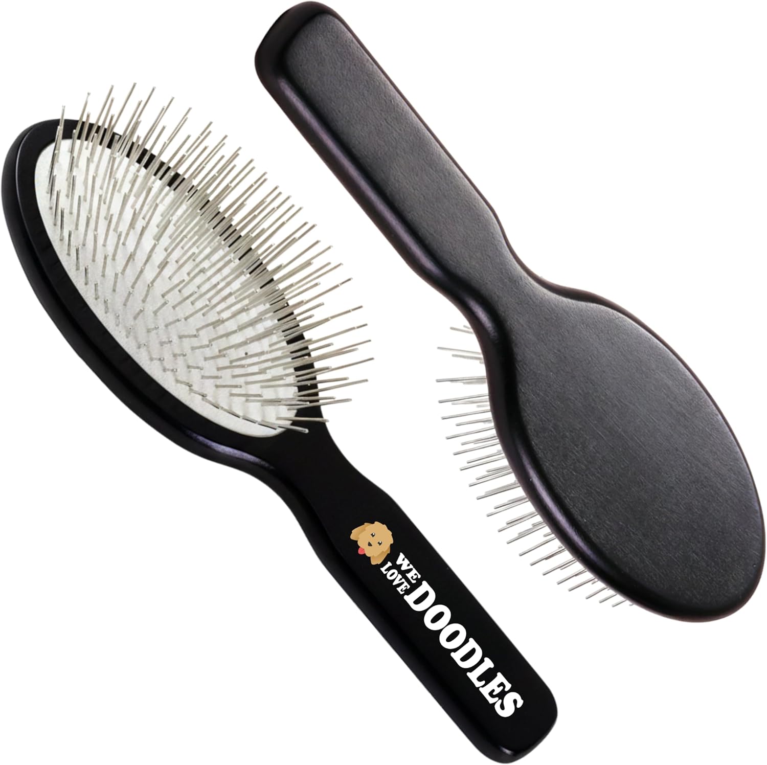 Complete packaging of the authentic USA imported We Love Doodles professional dog pin brush.