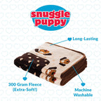 Snuggle Puppie cozy dog blanket laid flat showing double sided high quality fleece fabric