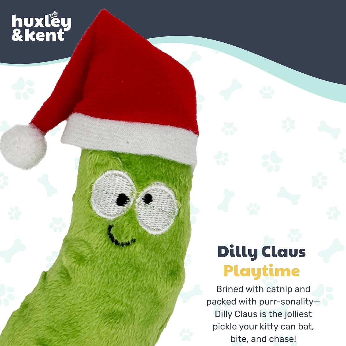 Interactive catnip toy with Santa hat detail for holiday pet play.