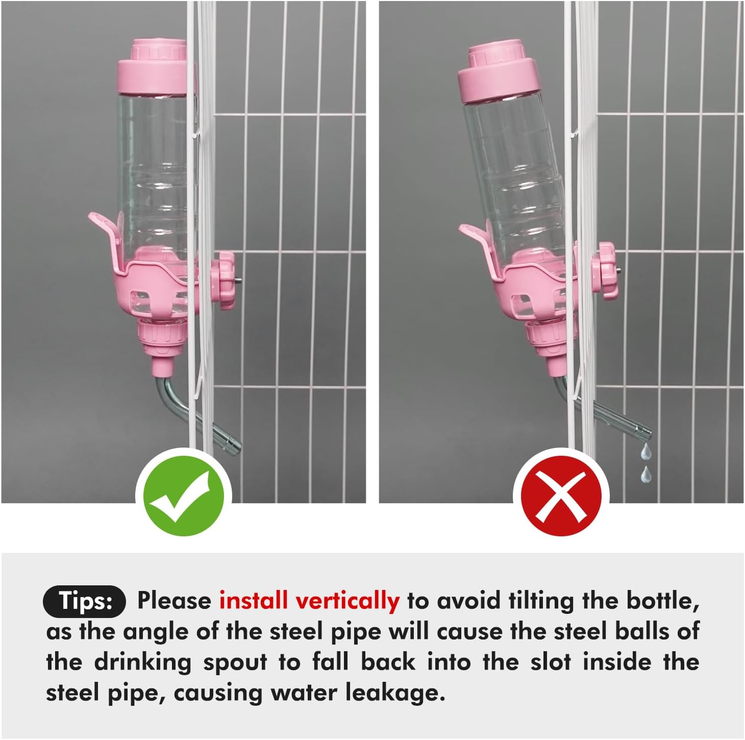Vannon auto feeding crate water bottle showing top fill lid open for refilling.